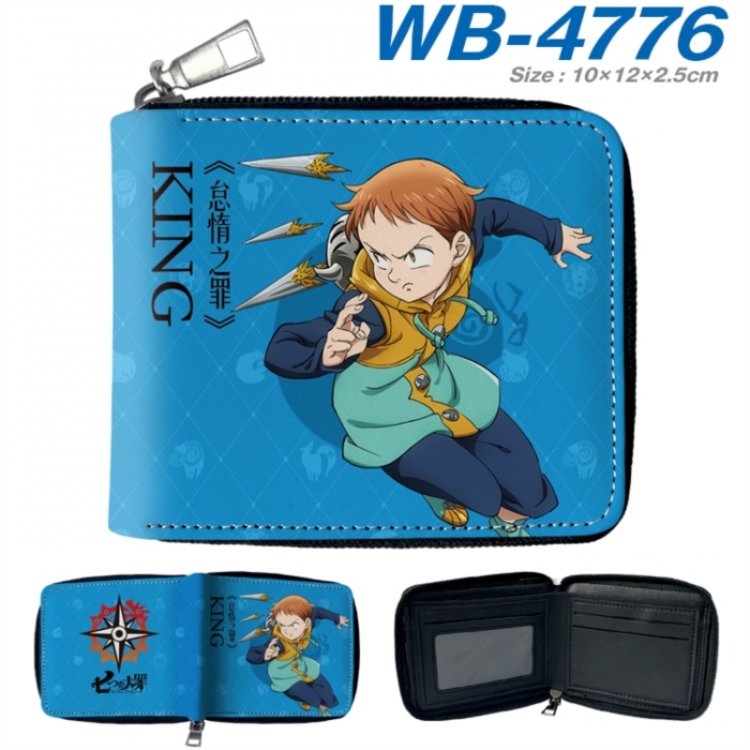 The Seven Deadly Sins Anime color short full zip folding wallet 10x12x2.5cm