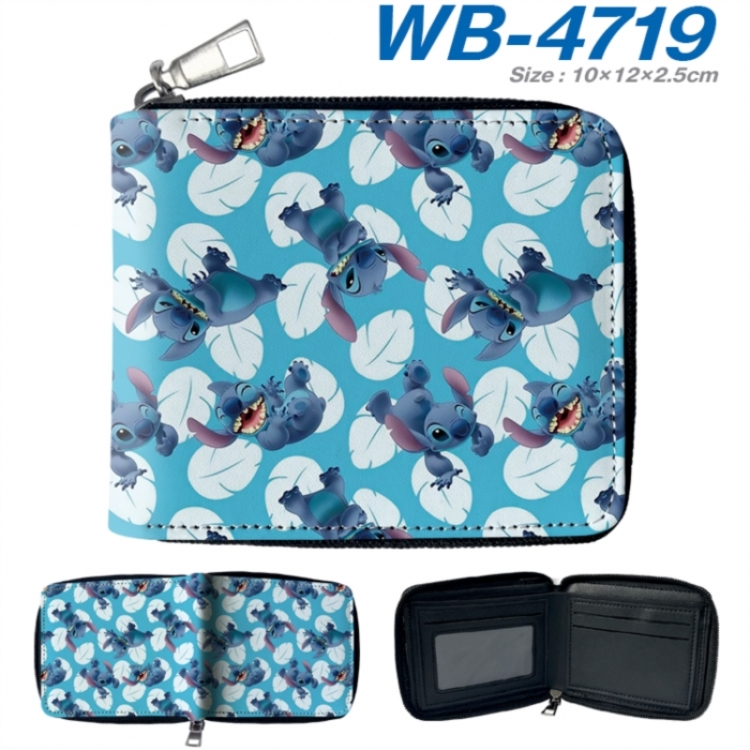 Lilo & Stitch Anime color short full zip folding wallet 10x12x2.5cm