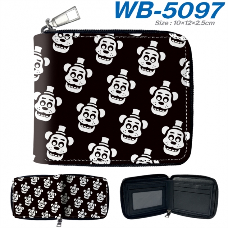 Five Nights at Freddys Anime color short full zip folding wallet 10x12x2.5cm
