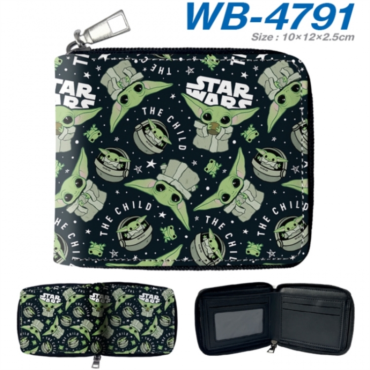 Star Wars Anime color short full zip folding wallet 10x12x2.5cm