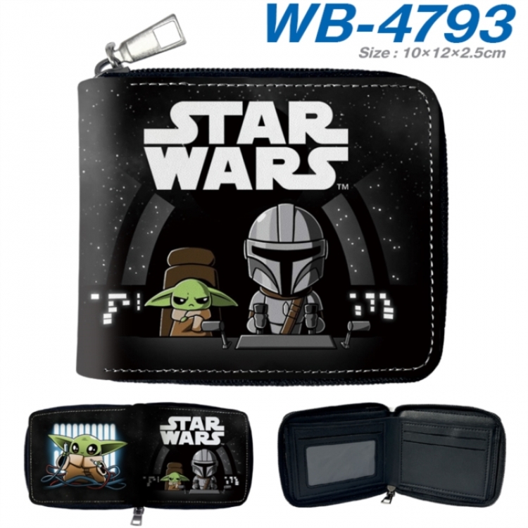 Star Wars Anime color short full zip folding wallet 10x12x2.5cm