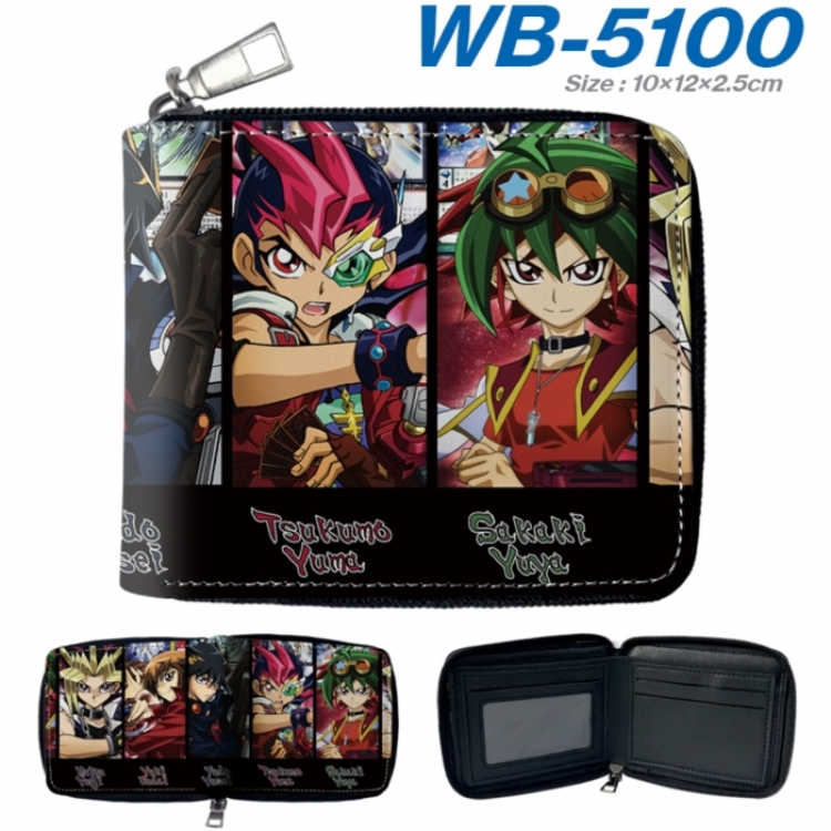 Yugioh Anime color short full zip folding wallet 10x12x2.5cm