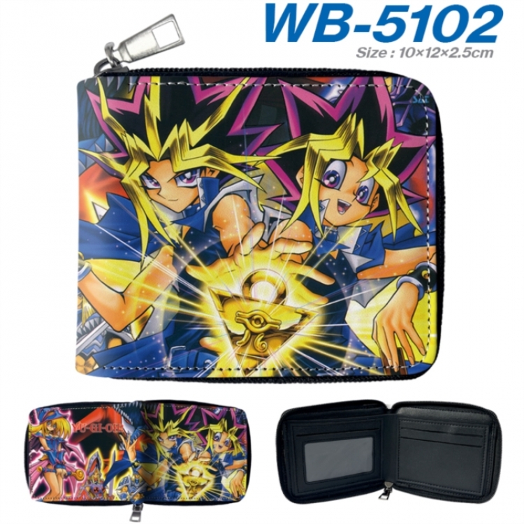Yugioh Anime color short full zip folding wallet 10x12x2.5cm
