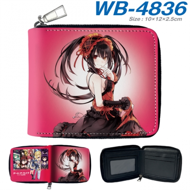 Date-A-Live Anime color short full zip folding wallet 10x12x2.5cm