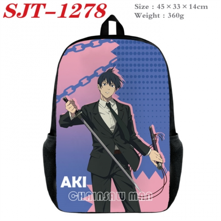 Chainsaw Man Anime nylon canvas backpack student backpack 45x33x14cm
