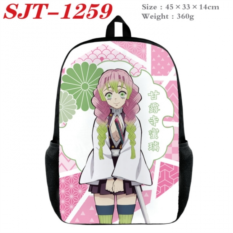 Demon Slayer Kimets Anime nylon canvas backpack student backpack 45x33x14cm