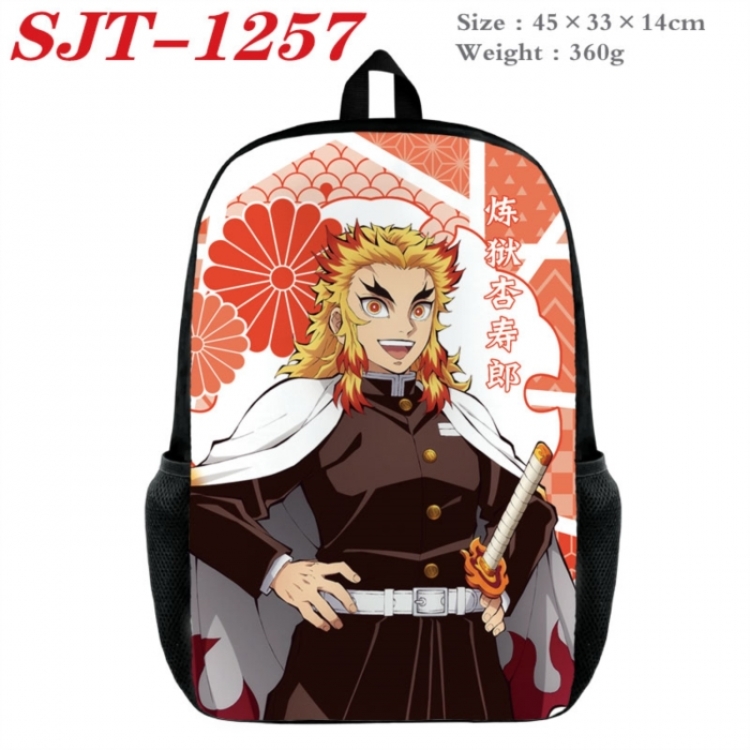 Demon Slayer Kimets Anime nylon canvas backpack student backpack 45x33x14cm
