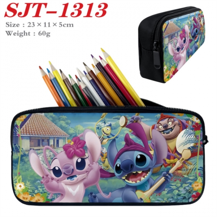 Lilo & Stitch Anime nylon student pencil case 23x11x5cm