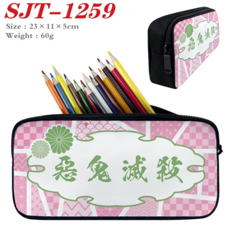 Demon Slayer Kimets Anime nylon student pencil case 23x11x5cm 