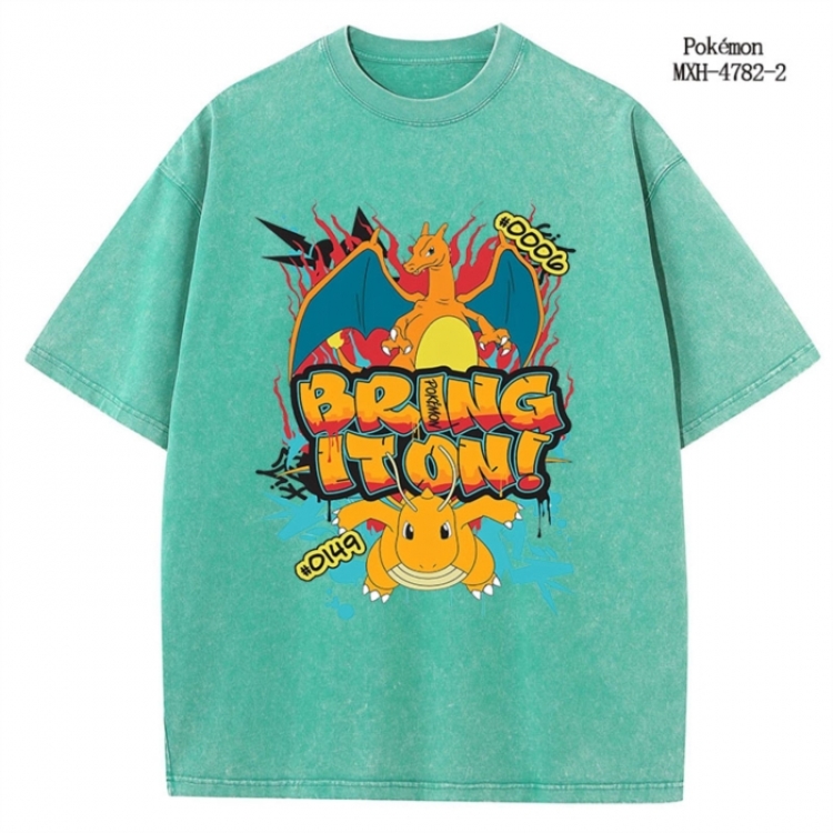 Pokemon Anime peripheral pure cotton washed and worn T-shirt from S to 4XL