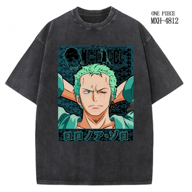 One Piece Anime peripheral pure cotton washed and worn T-shirt from S to 4XL