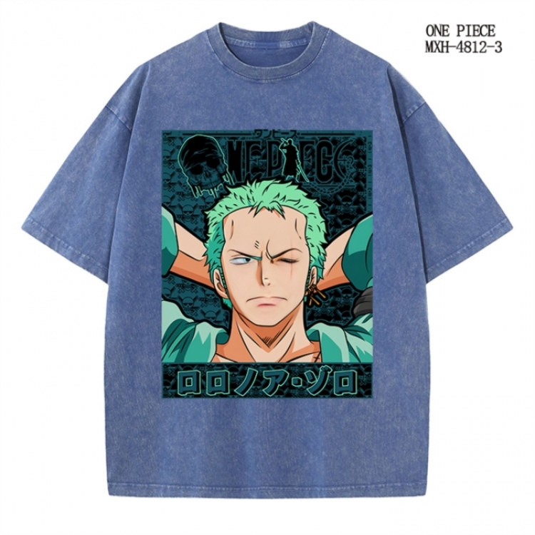 One Piece Anime peripheral pure cotton washed and worn T-shirt from S to 4XL
