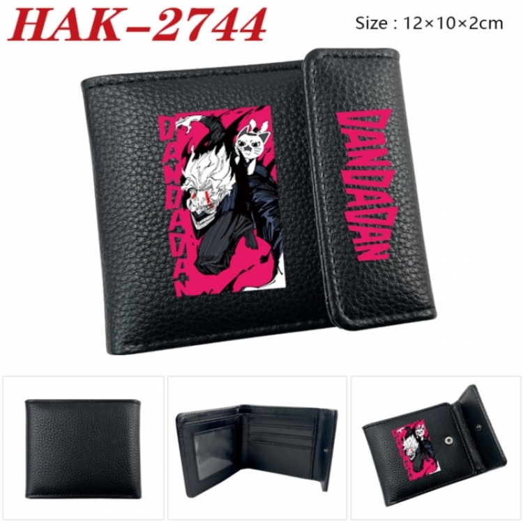 DANDADAN Anime Litchi Pattern Hidden Buckle Half Fold Printed Wallet 12X10X2CM
