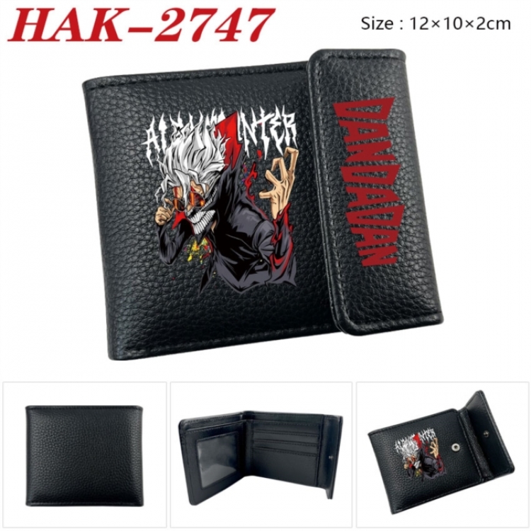 DANDADAN Anime Litchi Pattern Hidden Buckle Half Fold Printed Wallet 12X10X2CM