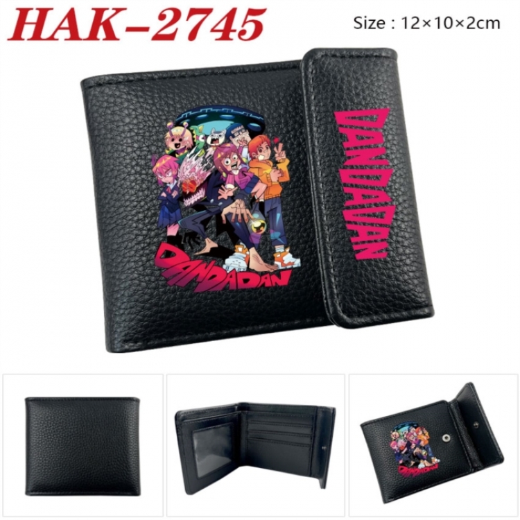DANDADAN Anime Litchi Pattern Hidden Buckle Half Fold Printed Wallet 12X10X2CM