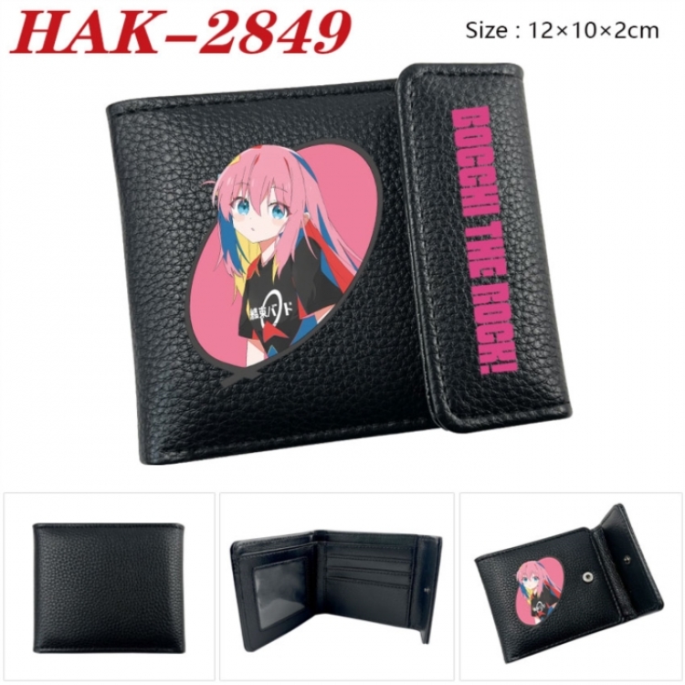 BOCCHI THE ROCK! Anime Litchi Pattern Hidden Buckle Half Fold Printed Wallet 12X10X2CM