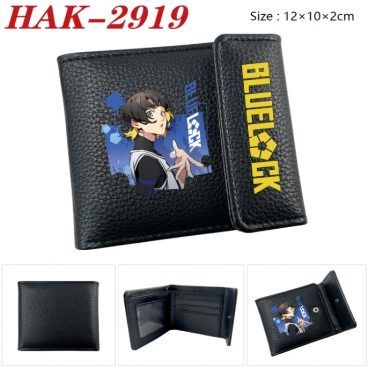 BLUE LOCK Anime Litchi Pattern Hidden Buckle Half Fold Printed Wallet 12X10X2CM