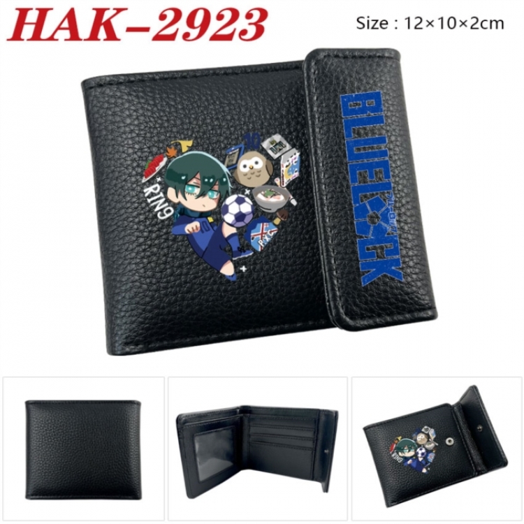 BLUE LOCK Anime Litchi Pattern Hidden Buckle Half Fold Printed Wallet 12X10X2CM
