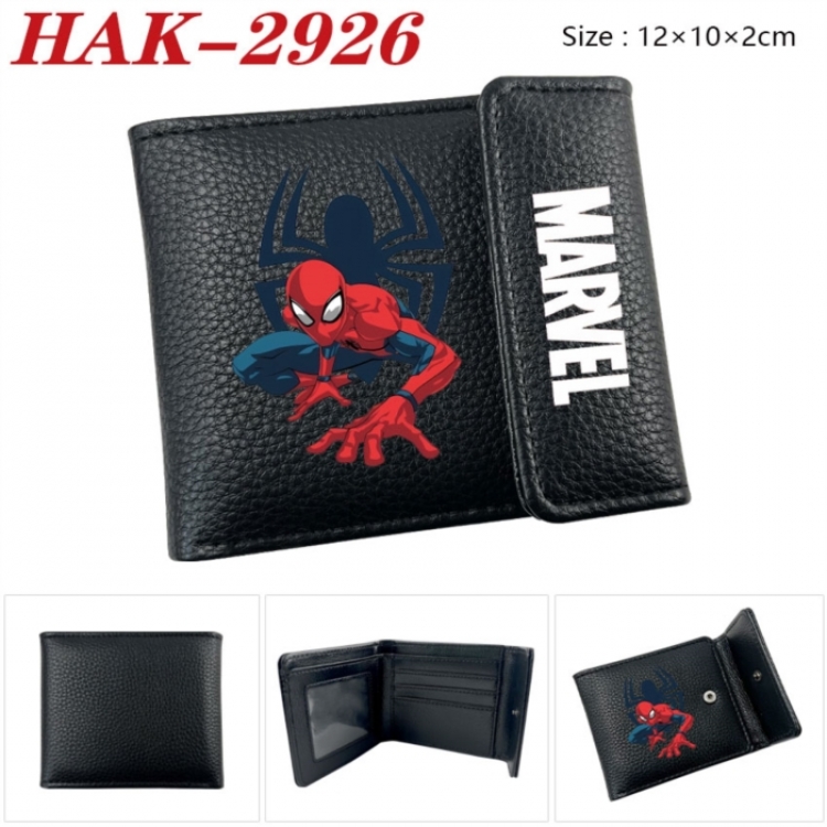 Marvel Anime Litchi Pattern Hidden Buckle Half Fold Printed Wallet 12X10X2CM