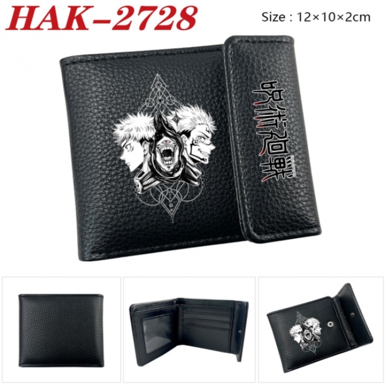 Jujutsu Kaisen Anime Litchi Pattern Hidden Buckle Half Fold Printed Wallet 12X10X2CM