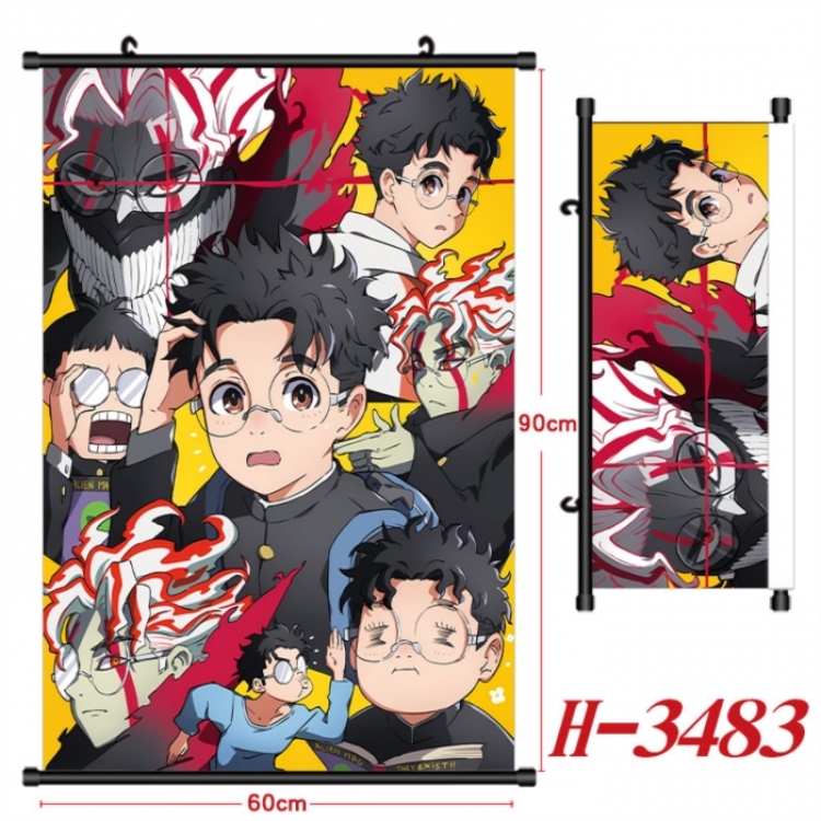 DANDADAN Anime Black Plastic Rod Canvas Painting Wall Scroll 60X90CM