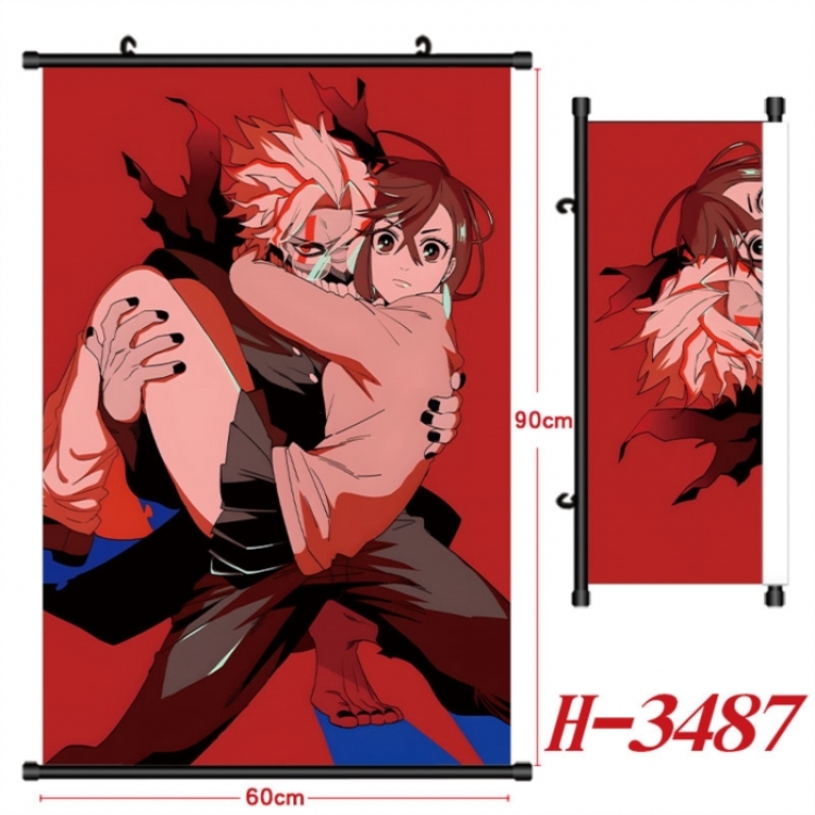 DANDADAN Anime Black Plastic Rod Canvas Painting Wall Scroll 60X90CM