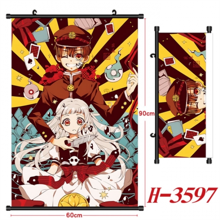 Toilet-bound Hanako-kun Anime Black Plastic Rod Canvas Painting Wall Scroll 60X90CM