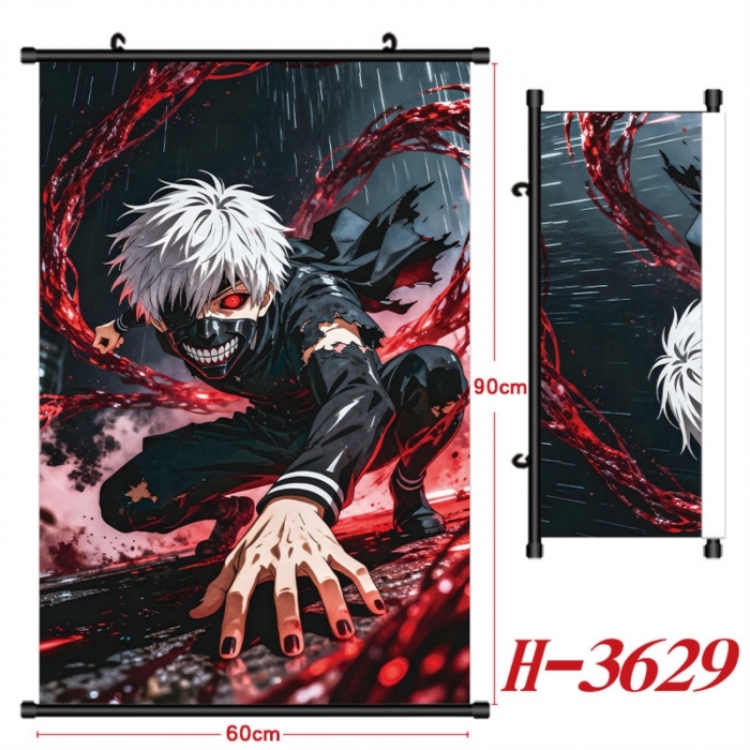 Tokyo Ghoul Anime Black Plastic Rod Canvas Painting Wall Scroll 60X90CM