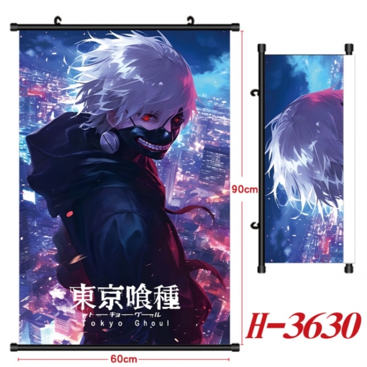 Tokyo Ghoul Anime Black Plastic Rod Canvas Painting Wall Scroll 60X90CM