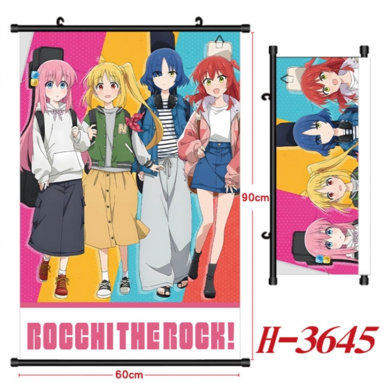 BOCCHI THE ROCK! Anime Black Plastic Rod Canvas Painting Wall Scroll 60X90CM