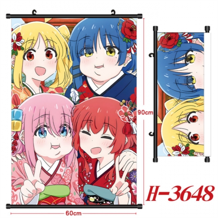 BOCCHI THE ROCK! Anime Black Plastic Rod Canvas Painting Wall Scroll 60X90CM