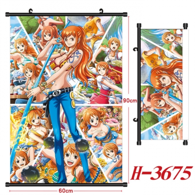  One Piece Anime Black Plastic Rod Canvas Painting Wall Scroll 60X90CM
