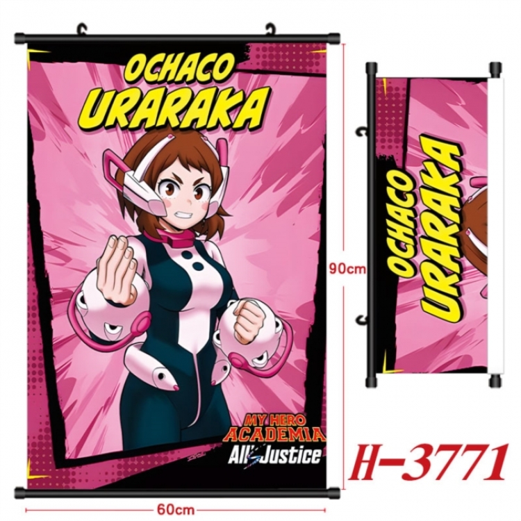 My Hero Academia Anime Black Plastic Rod Canvas Painting Wall Scroll 60X90CM