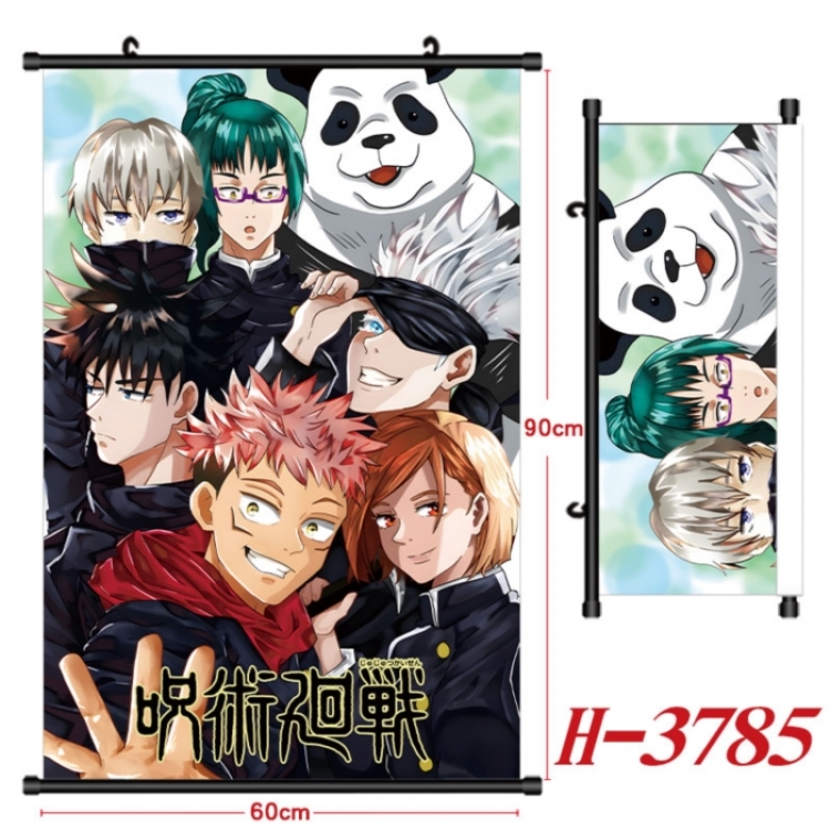 Jujutsu Kaisen Anime Black Plastic Rod Canvas Painting Wall Scroll 60X90CM