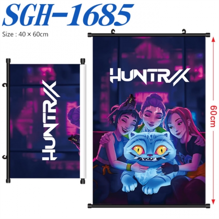 K-Pop Demon Hunters Anime digital printed pole style hanging picture Wall Scroll 40x60cm