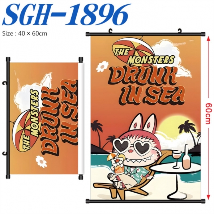 Labubu Anime digital printed pole style hanging picture Wall Scroll 40x60cm