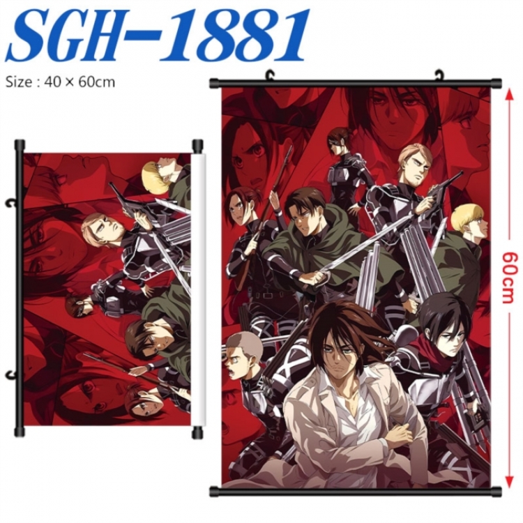 Shingeki no Kyojin Anime digital printed pole style hanging picture Wall Scroll 40x60cm