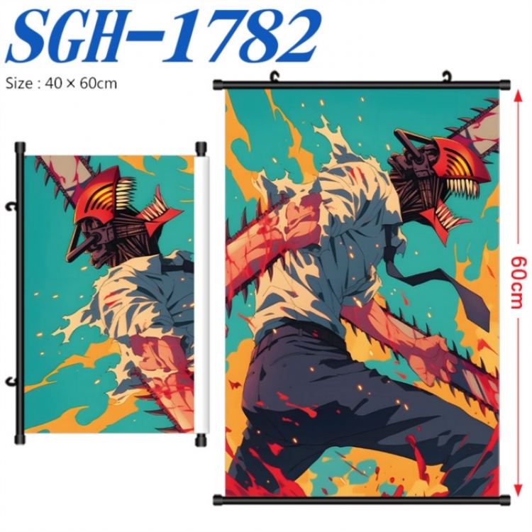 Chainsaw Man Anime digital printed pole style hanging picture Wall Scroll 40x60cm