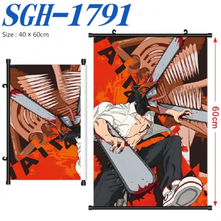 Chainsaw Man Anime digital printed pole style hanging picture Wall Scroll 40x60cm