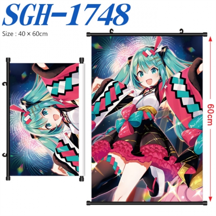 Hatsune Miku Anime digital printed pole style hanging picture Wall Scroll 40x60cm
