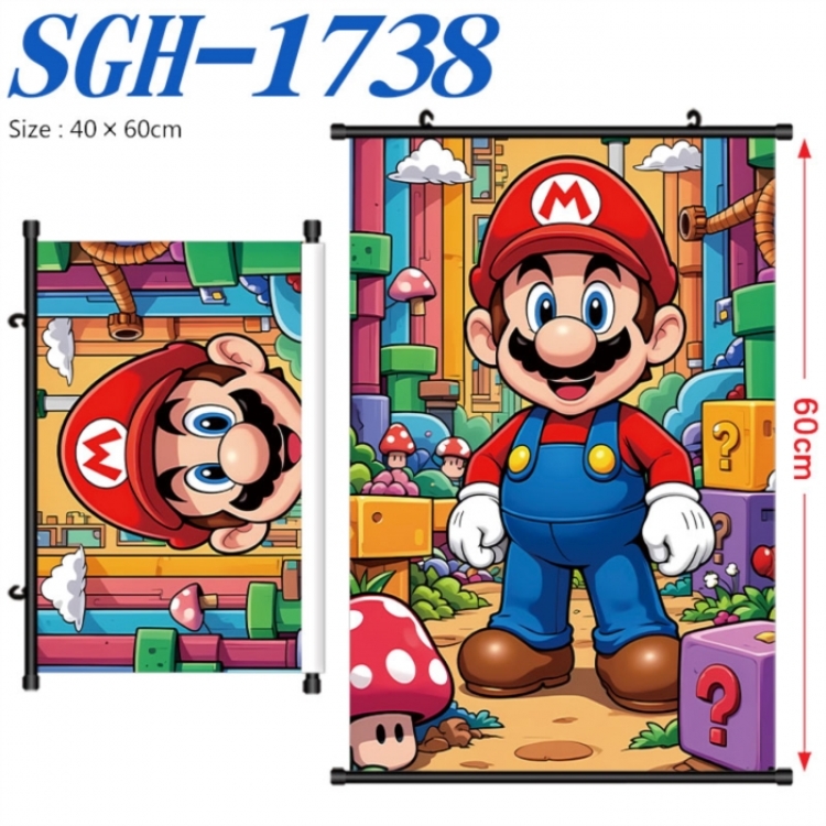 Super Mario Anime digital printed pole style hanging picture Wall Scroll 40x60cm