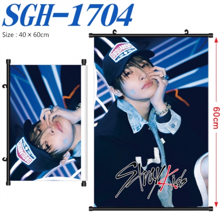StrayKids Anime digital printed pole style hanging picture Wall Scroll 40x60cm