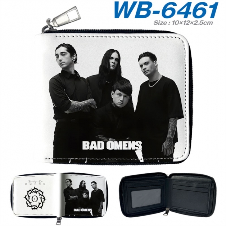 Bad Omens Anime color short full zip folding wallet 10x12x2.5cm