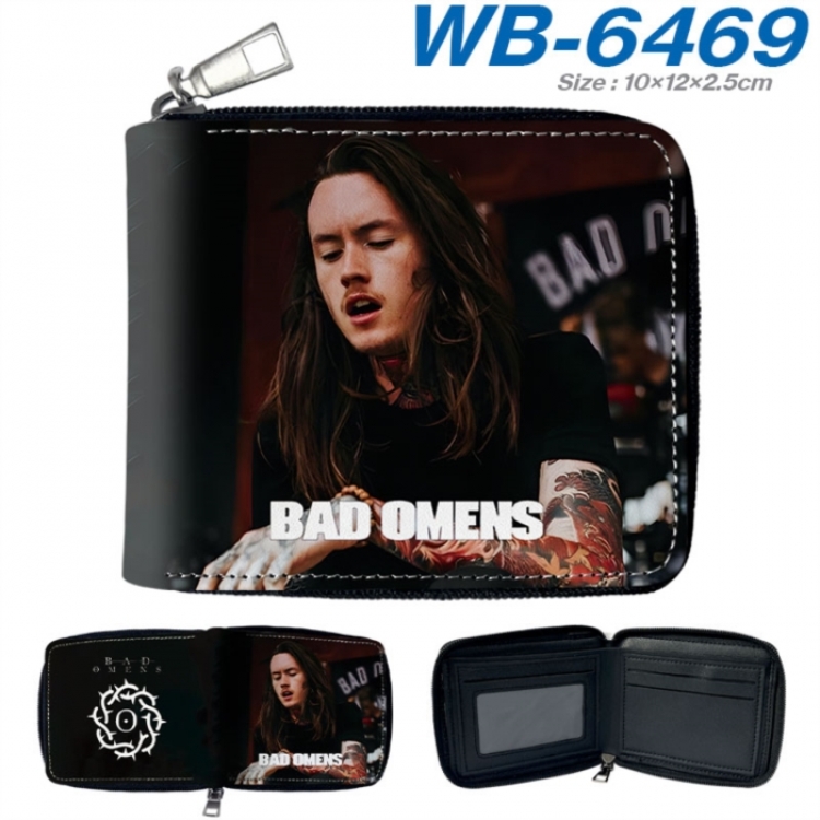 Bad Omens Anime color short full zip folding wallet 10x12x2.5cm