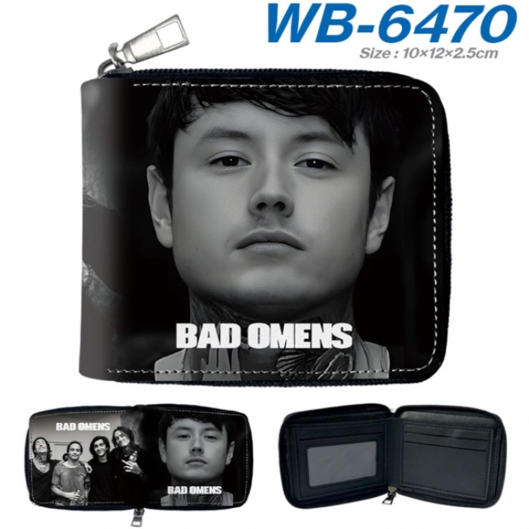 Bad Omens Anime color short full zip folding wallet 10x12x2.5cm
