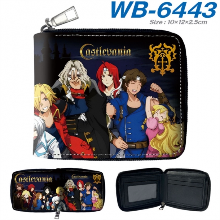 Castlevania Anime color short full zip folding wallet 10x12x2.5cm