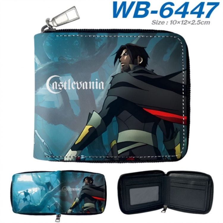 Castlevania Anime color short full zip folding wallet 10x12x2.5cm