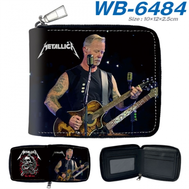Metallica Anime color short full zip folding wallet 10x12x2.5cm