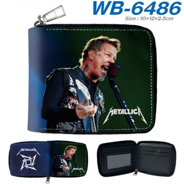 Metallica Anime color short full zip folding wallet 10x12x2.5cm