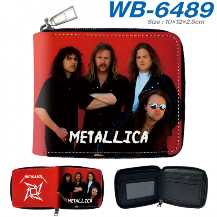 Metallica Anime color short full zip folding wallet 10x12x2.5cm